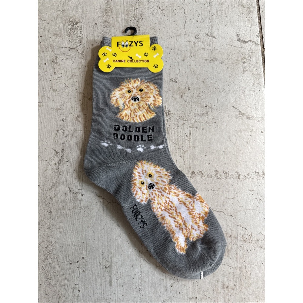 Golden Doodle Foozys Canine Collection Dog Themed Socks 9-11 New With Tags